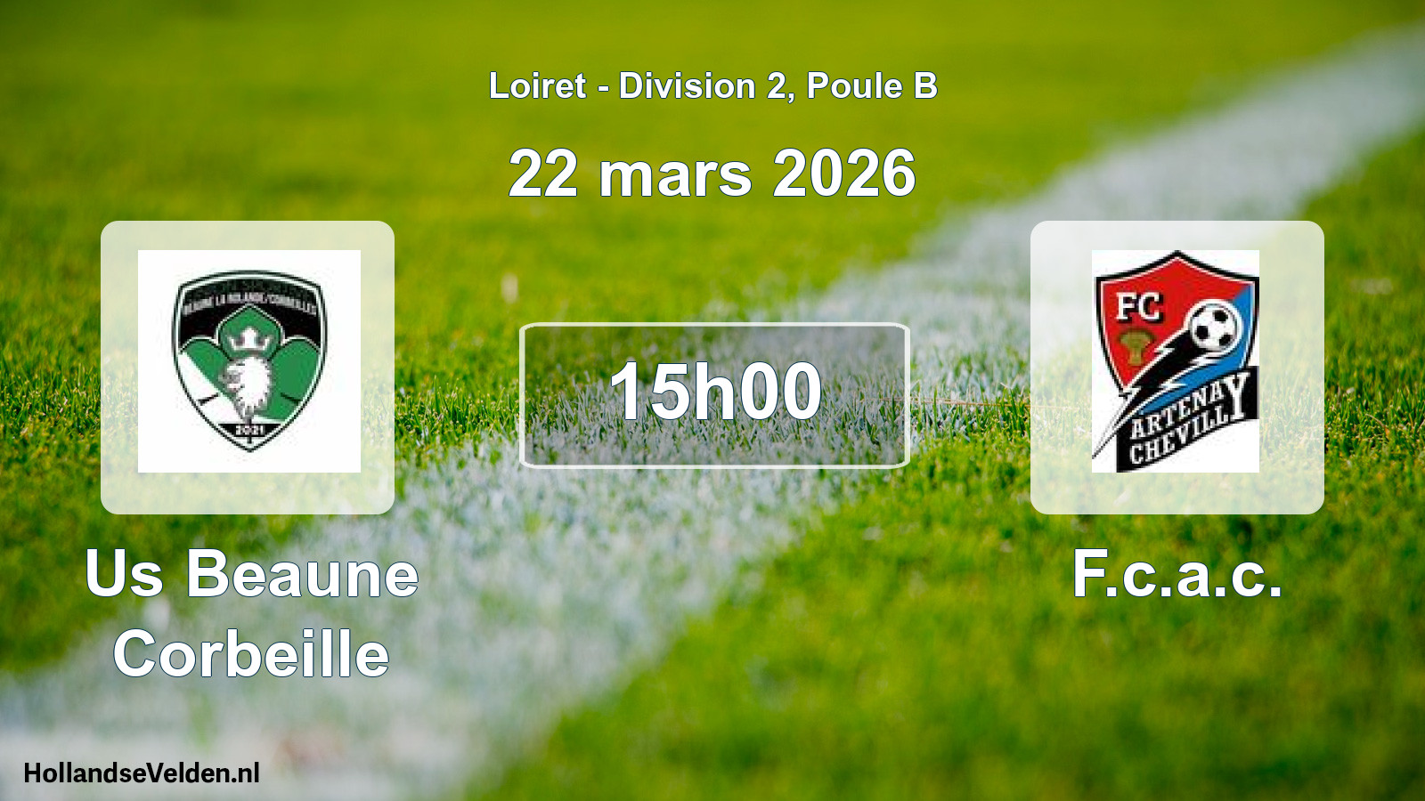 Geplande wedstrijd: Us Beaune Corbeille - F.c.a.c. (22 mars 2026)