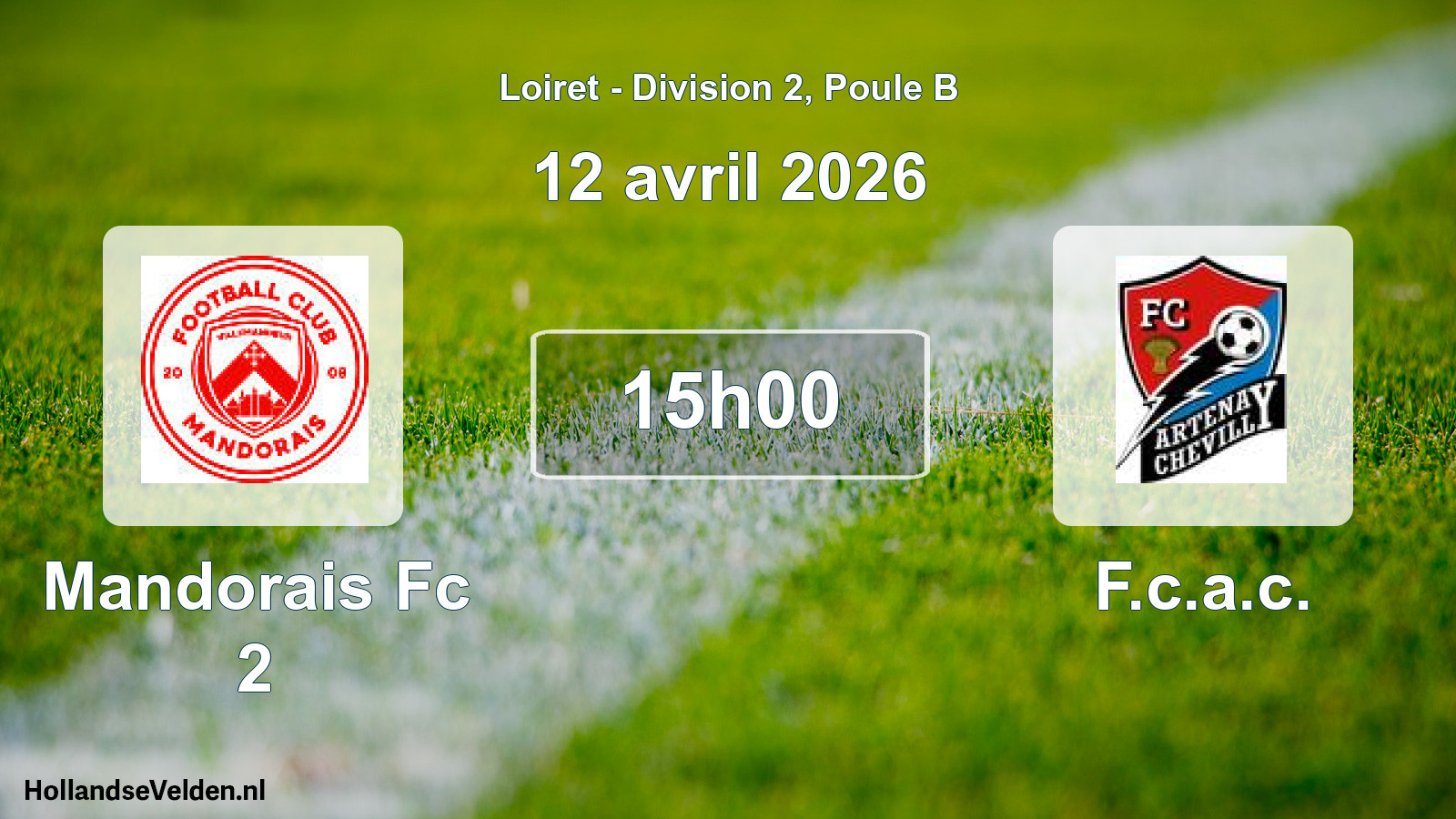 Geplande wedstrijd: Mandorais Fc 2 - F.c.a.c. (12 avril 2026)