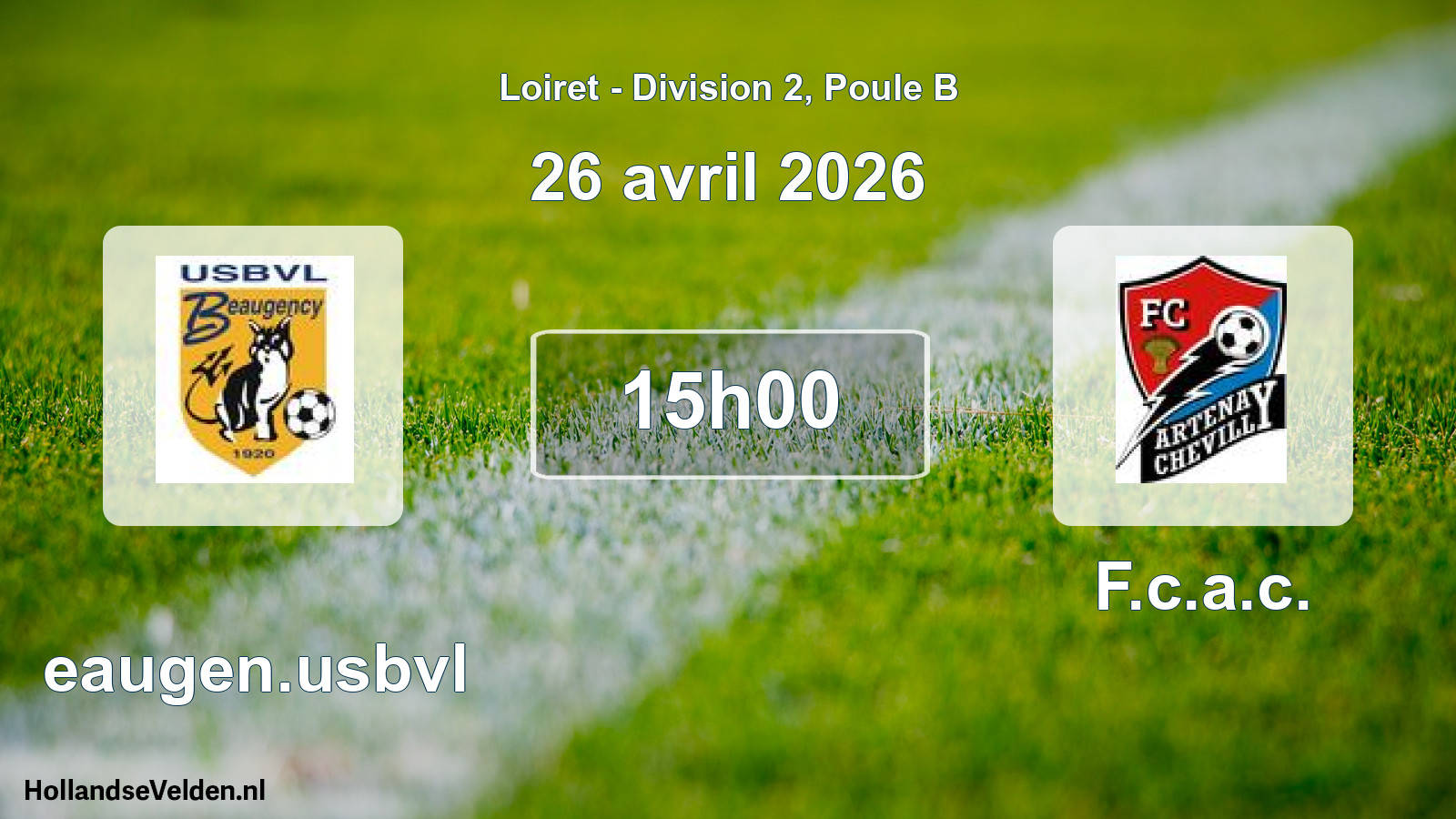 Scheduled Match: Beaugen.usbvl - F.c.a.c. (26 April 2026)