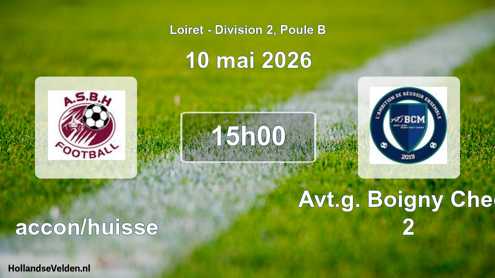 Geplande wedstrijd: Baccon/huisse - Avt.g. Boigny Checy 2 (10 mai 2026)