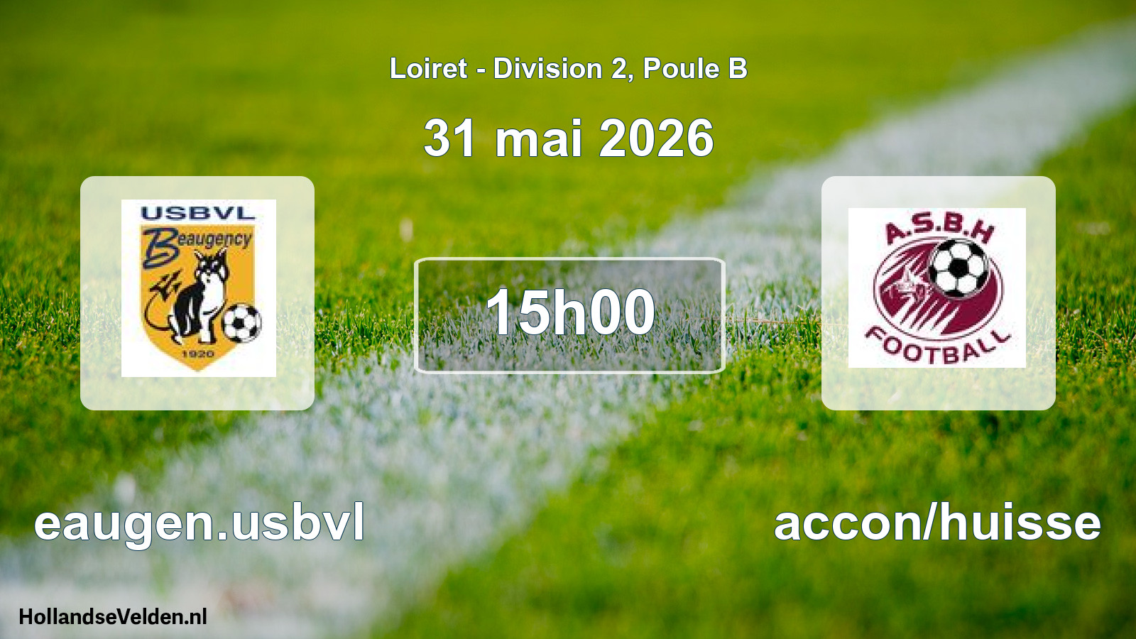 Scheduled Match: Beaugen.usbvl - Baccon/huisse (31 May 2026)