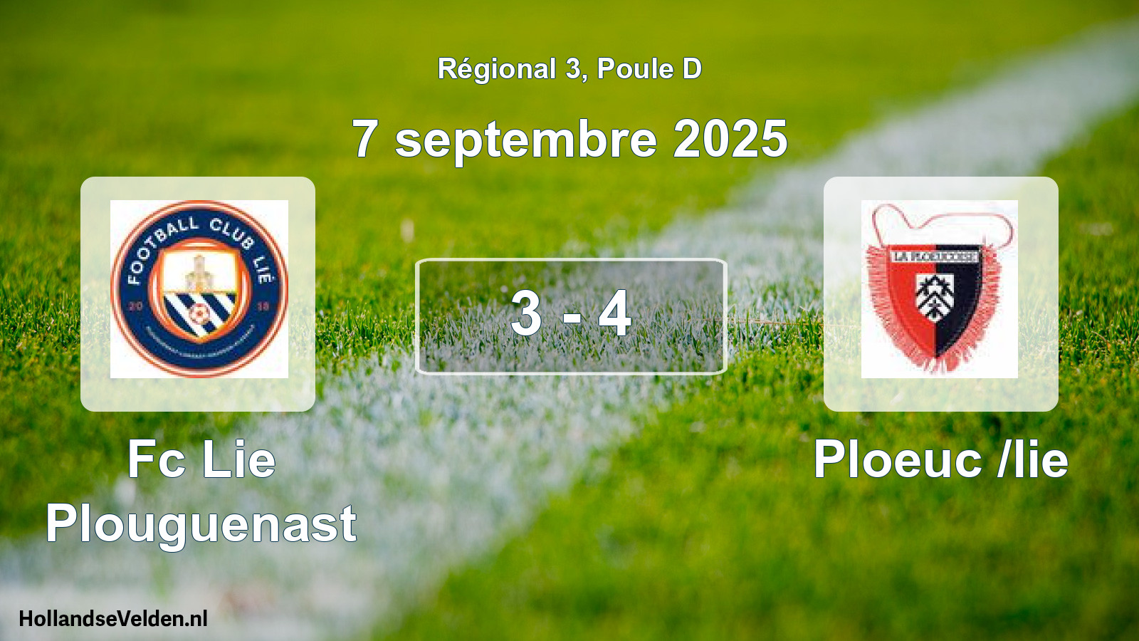 Gespeelde wedstrijd: Fc Lie Plouguenast - Ploeuc /lie 3 - 4 (7 septembre 2025)