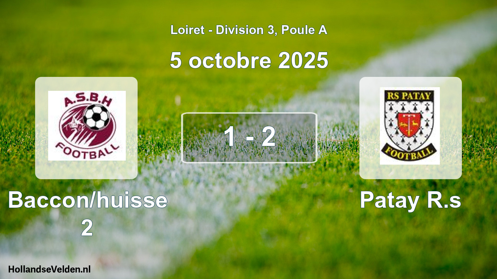 Total number of matches played: Baccon/huisse 2 - Patay R.s 1 - 2 (5 October 2025)