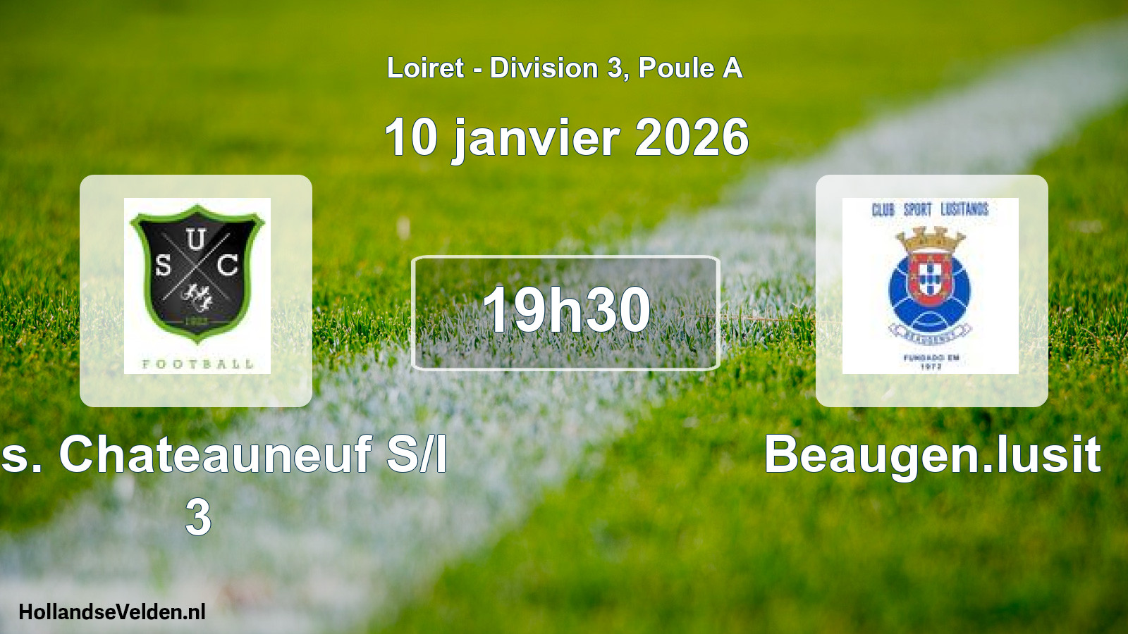 Scheduled Match: U.s. Chateauneuf S/l 3 - Beaugen.lusit (10 January 2026)