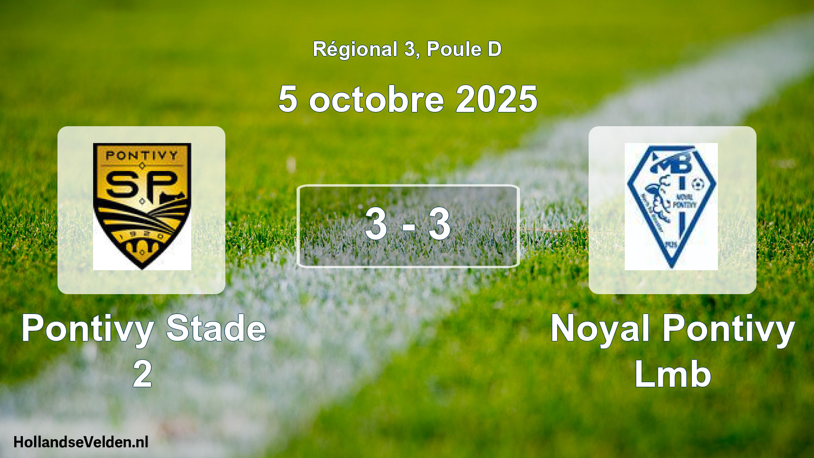 Gespeelde wedstrijd: Pontivy Stade 2 - Noyal Pontivy Lmb 3 - 3 (5 octobre 2025)