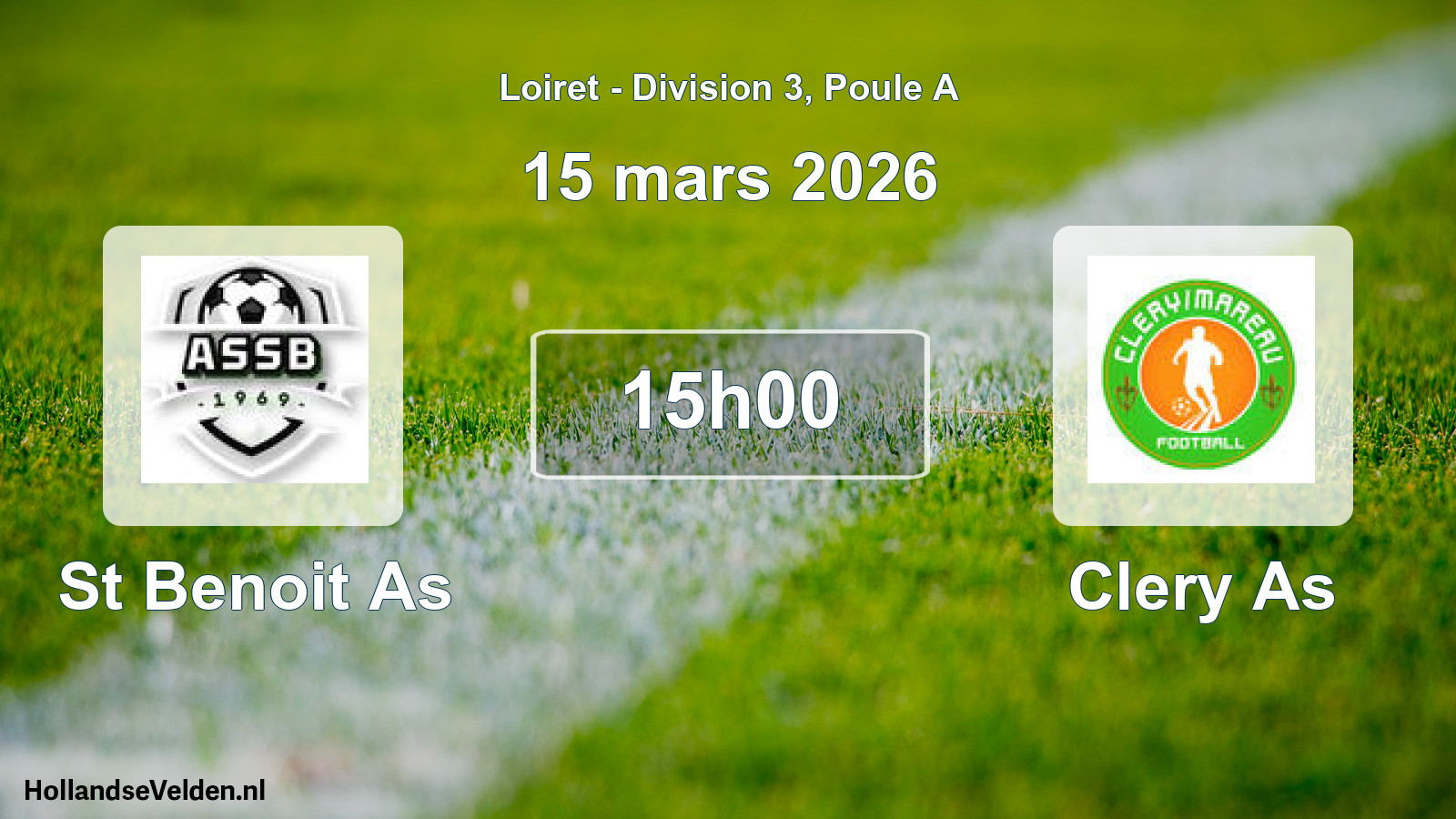 Geplande wedstrijd: St Benoit As - Clery As (15 mars 2026)