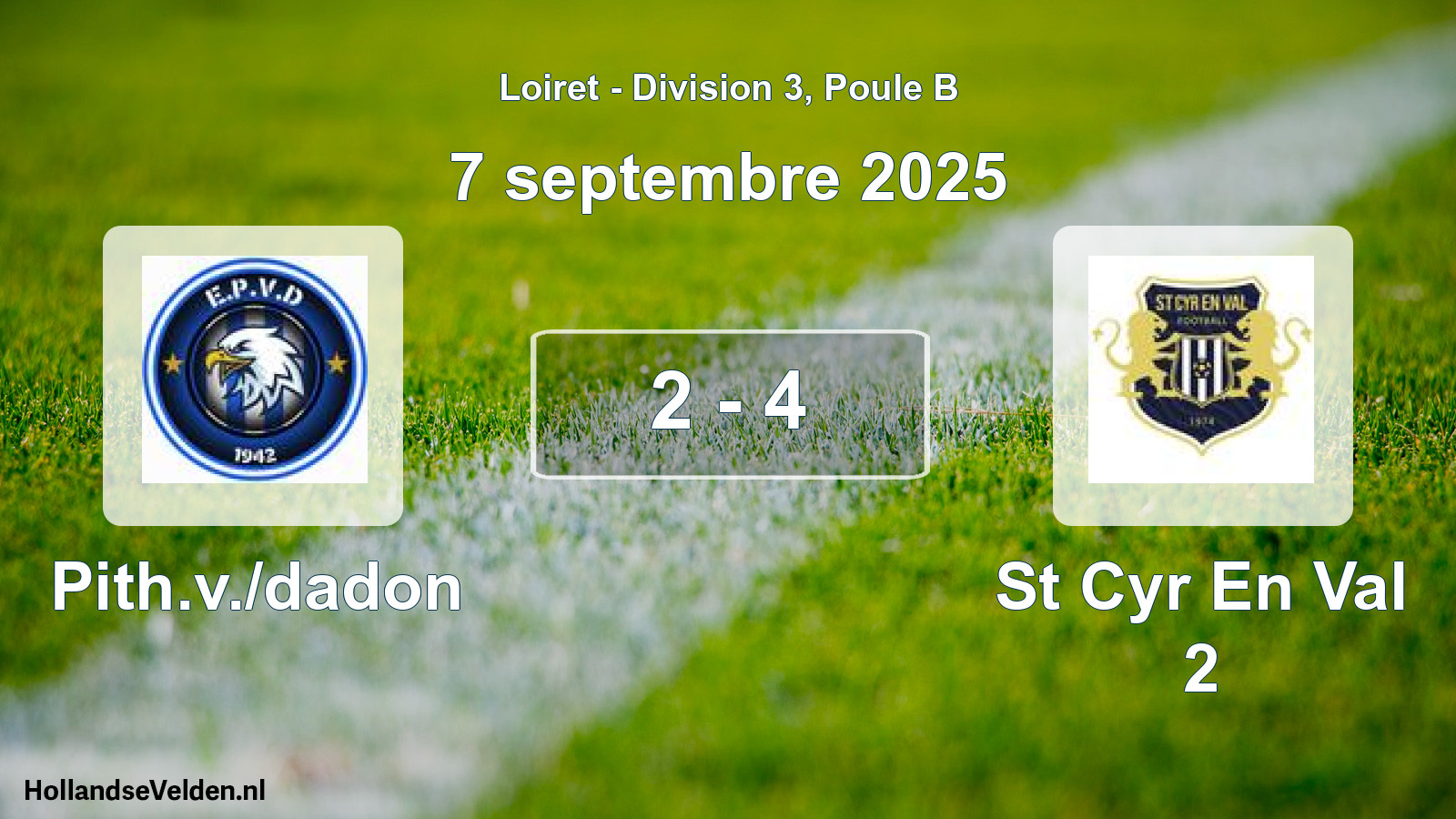 Gespeelde wedstrijd: Pith.v./dadon - St Cyr En Val 2 2 - 4 (7 septembre 2025)