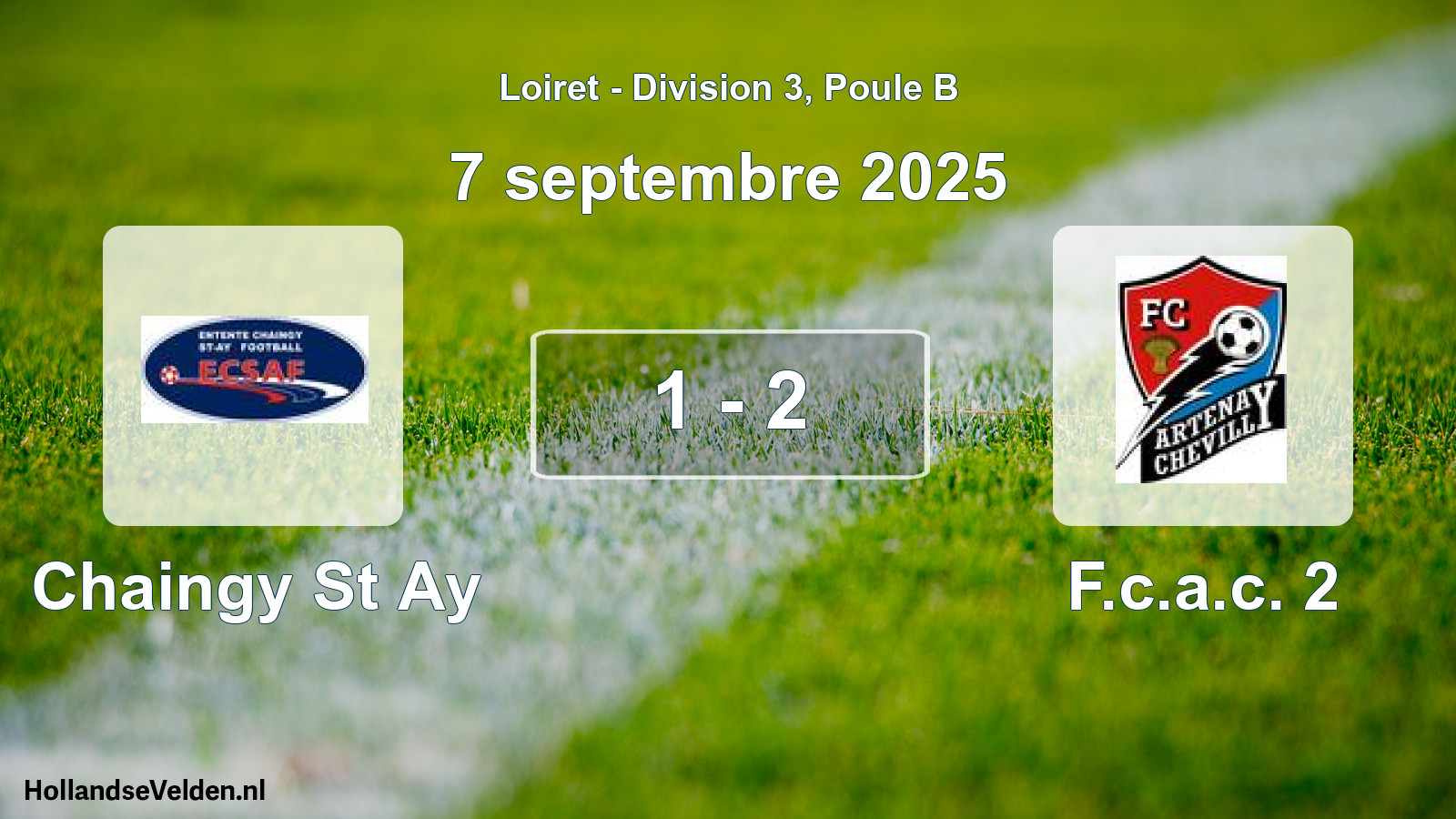 Gespeelde wedstrijd: Chaingy St Ay - F.c.a.c. 2 1 - 2 (7 septembre 2025)