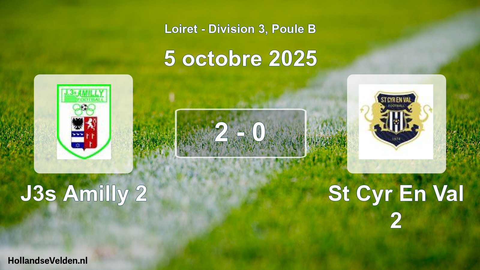 Gespeelde wedstrijd: J3s Amilly 2 - St Cyr En Val 2 2 - 0 (5 octobre 2025)
