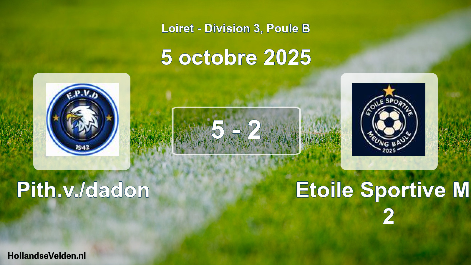 Gespeelde wedstrijd: Pith.v./dadon - Etoile Sportive Mb 2 5 - 2 (5 oktober 2025)