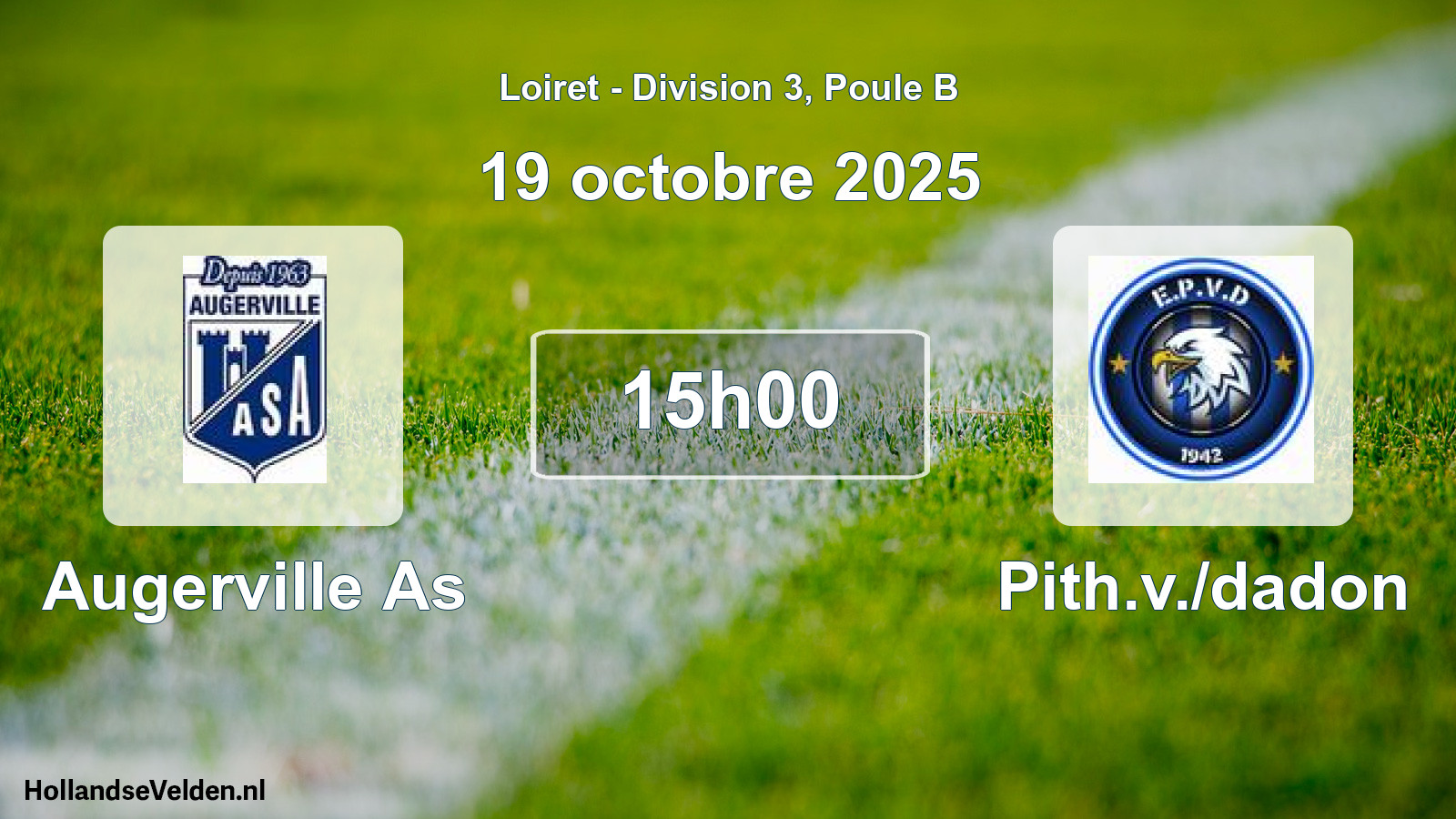 Geplande wedstrijd: Augerville As - Pith.v./dadon (19 octobre 2025)