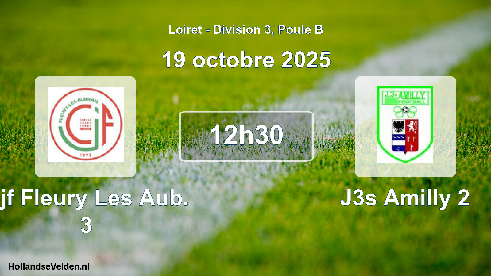 Geplande wedstrijd: Cjf Fleury Les Aub. 3 - J3s Amilly 2 (19 octobre 2025)