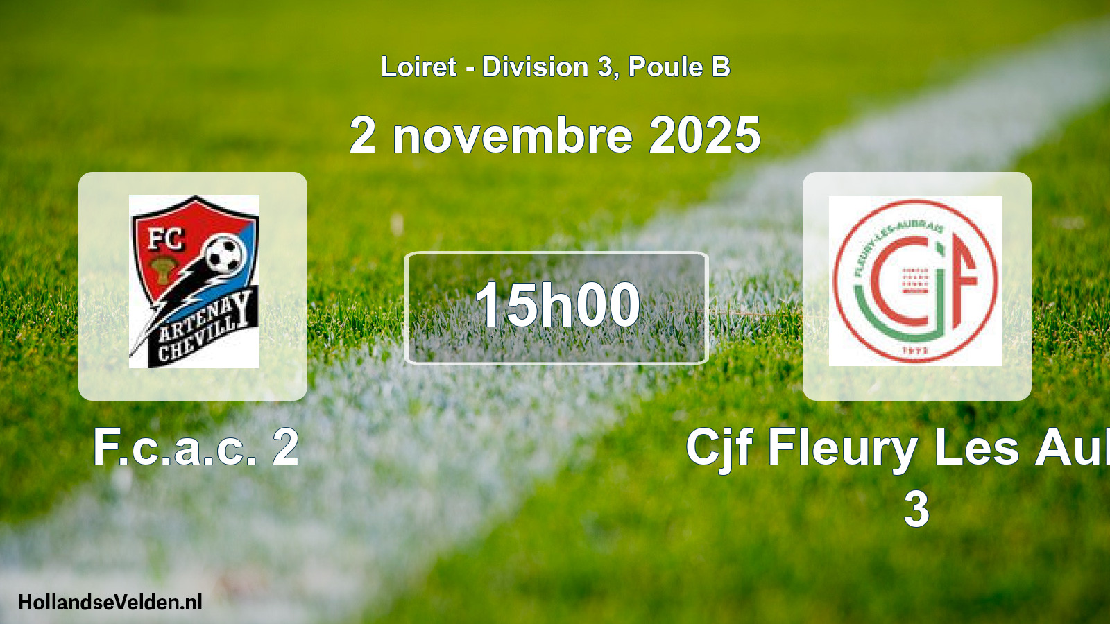 Geplande wedstrijd: F.c.a.c. 2 - Cjf Fleury Les Aub. 3 (2 november 2025)