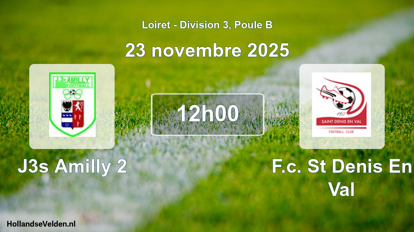 Geplande wedstrijd: J3s Amilly 2 - F.c. St Denis En Val (23 novembre 2025)