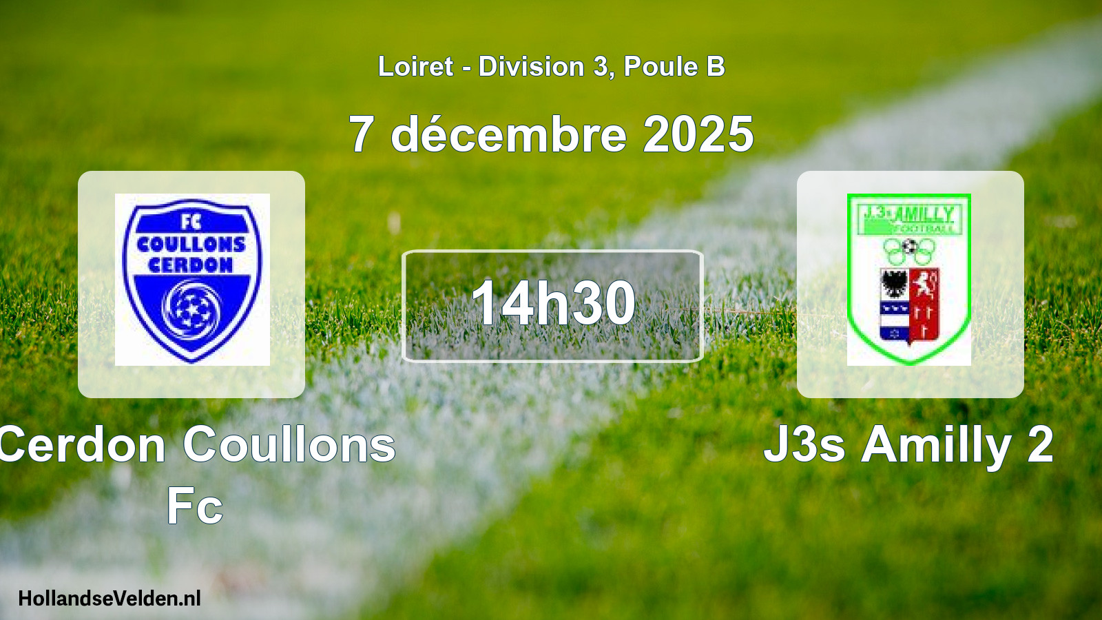Geplande wedstrijd: Cerdon Coullons Fc - J3s Amilly 2 (7 décembre 2025)