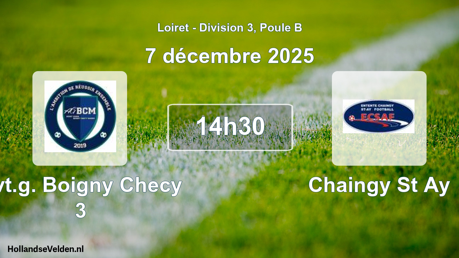 Geplande wedstrijd: Avt.g. Boigny Checy 3 - Chaingy St Ay (7 décembre 2025)