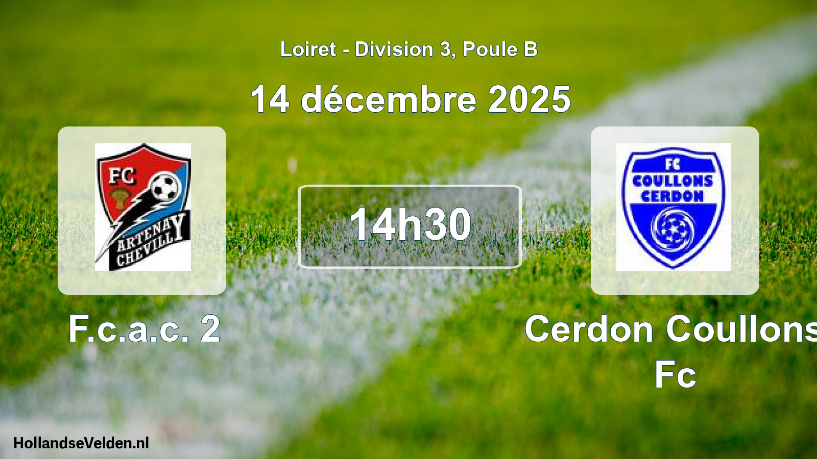 Geplande wedstrijd: F.c.a.c. 2 - Cerdon Coullons Fc (14 december 2025)