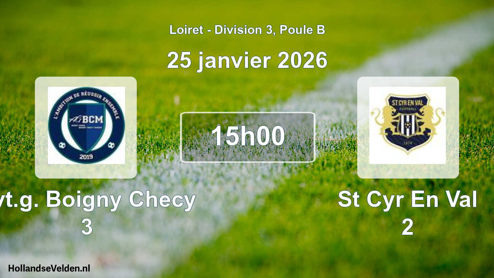 Geplande wedstrijd: Avt.g. Boigny Checy 3 - St Cyr En Val 2 (25 januari 2026)