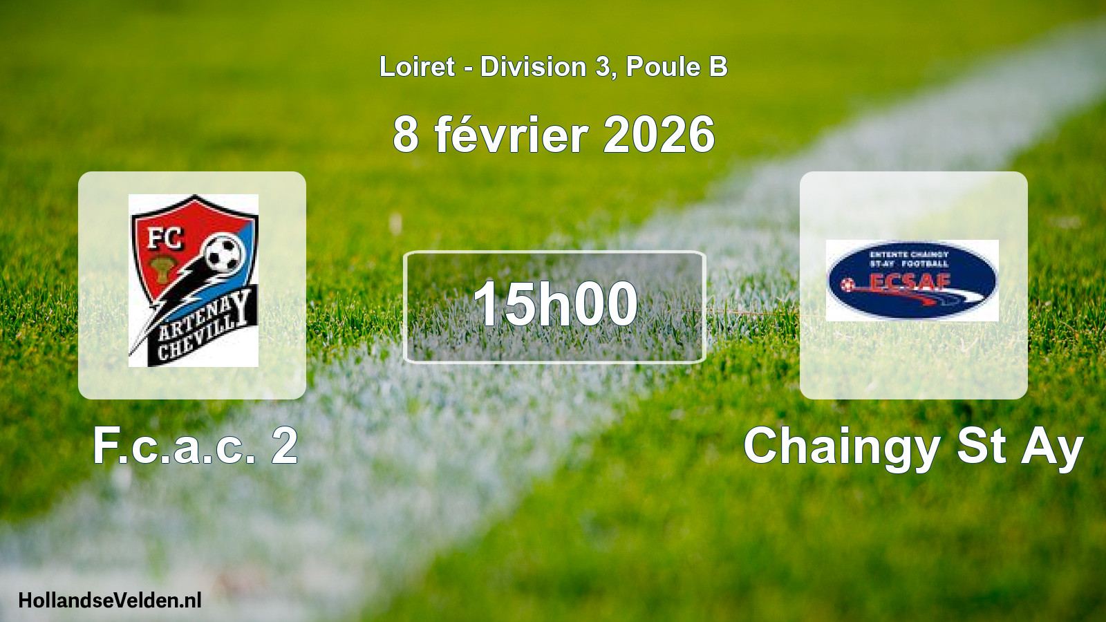 Geplande wedstrijd: F.c.a.c. 2 - Chaingy St Ay (8 février 2026)