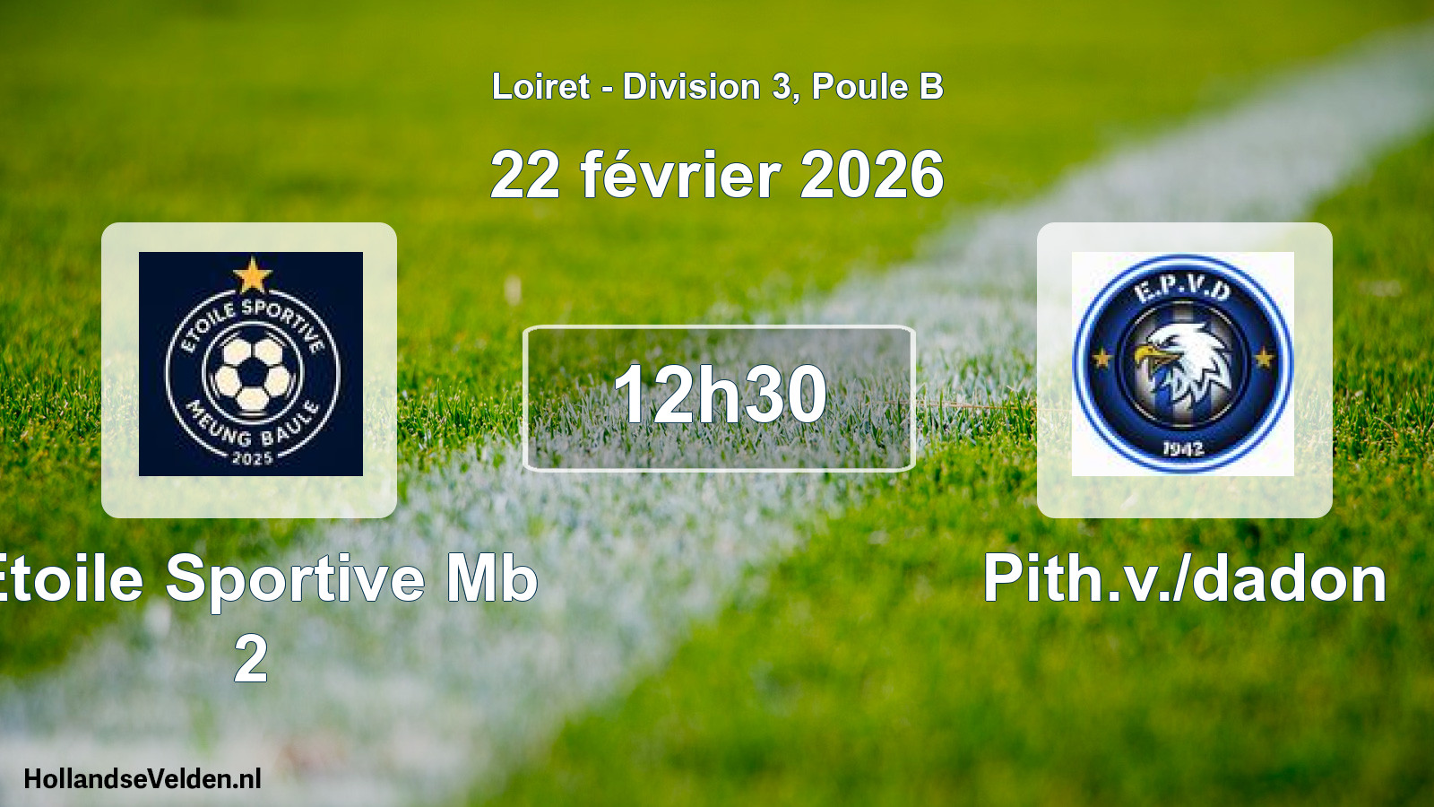 Geplande wedstrijd: Etoile Sportive Mb 2 - Pith.v./dadon (22 februari 2026)