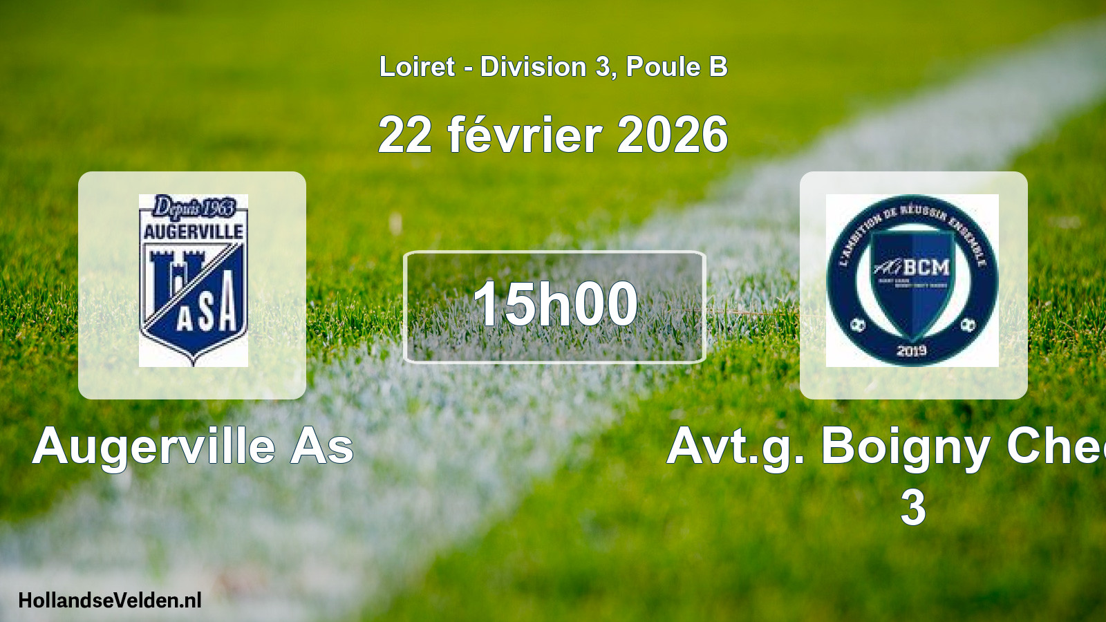 Geplande wedstrijd: Augerville As - Avt.g. Boigny Checy 3 (22 février 2026)