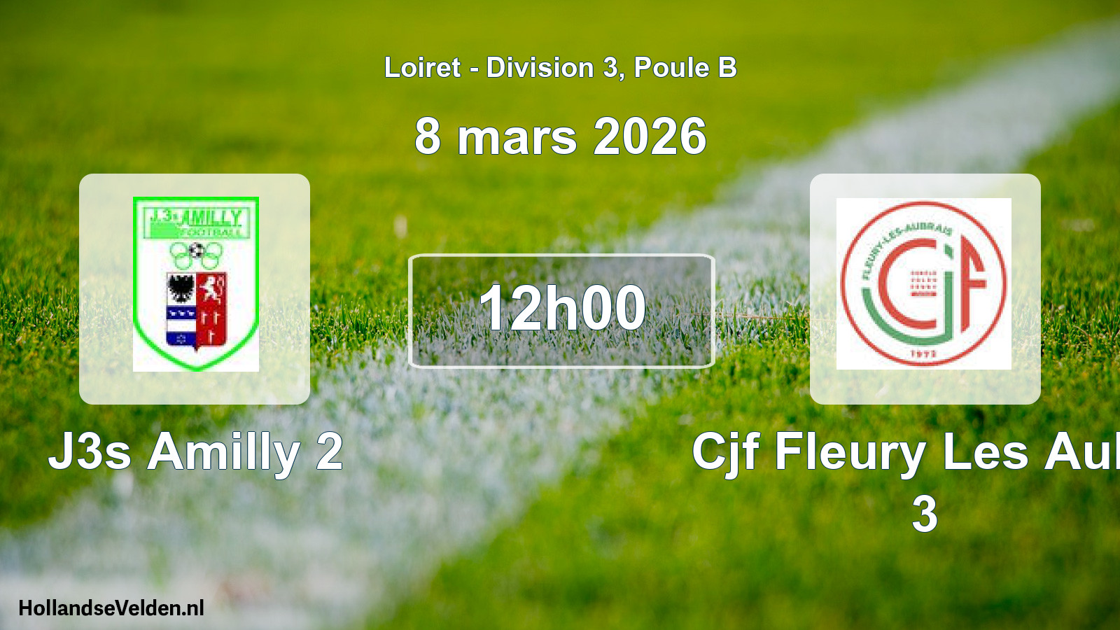 Geplande wedstrijd: J3s Amilly 2 - Cjf Fleury Les Aub. 3 (8 mars 2026)