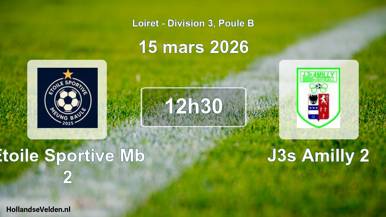 Scheduled Match: Etoile Sportive Mb 2 - J3s Amilly 2 (15 March 2026)