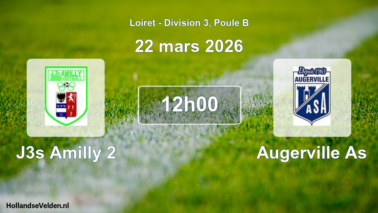 Geplande wedstrijd: J3s Amilly 2 - Augerville As (22 mars 2026)