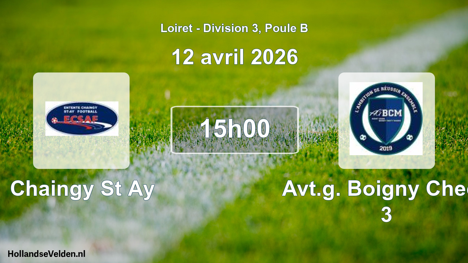 Geplande wedstrijd: Chaingy St Ay - Avt.g. Boigny Checy 3 (12 avril 2026)