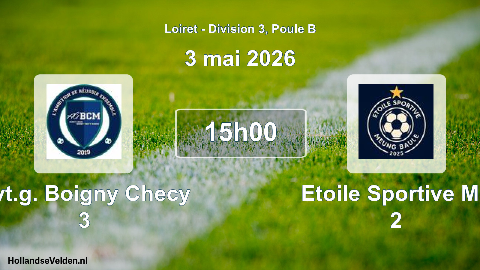 Scheduled Match: Avt.g. Boigny Checy 3 - Etoile Sportive Mb 2 (3 May 2026)