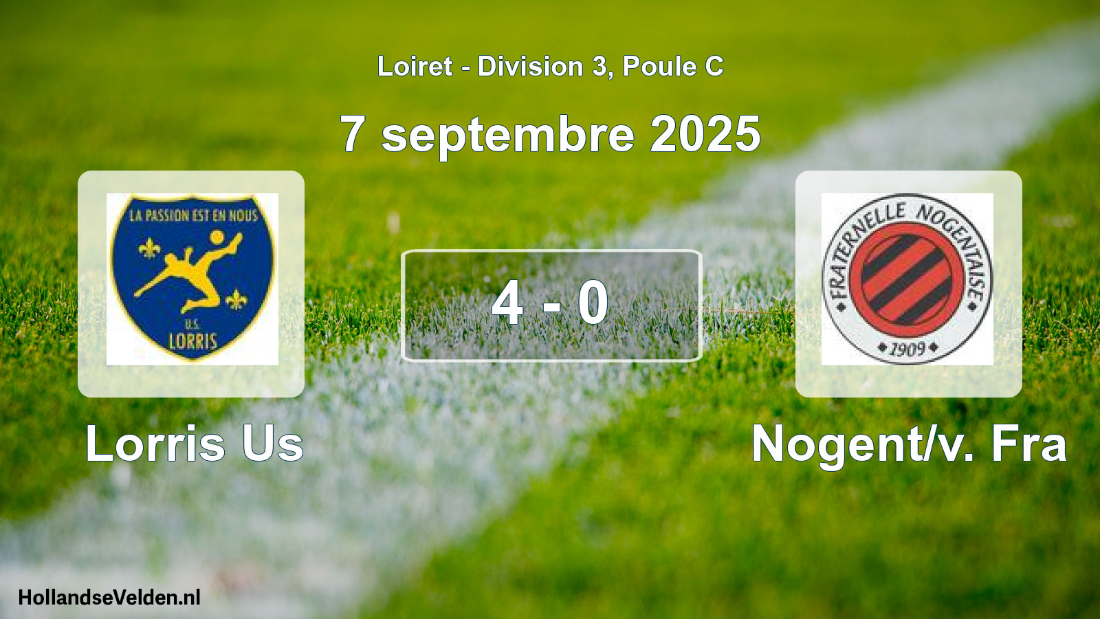 Total number of matches played: Lorris Us - Nogent/v. Fra 4 - 0 (7 September 2025)