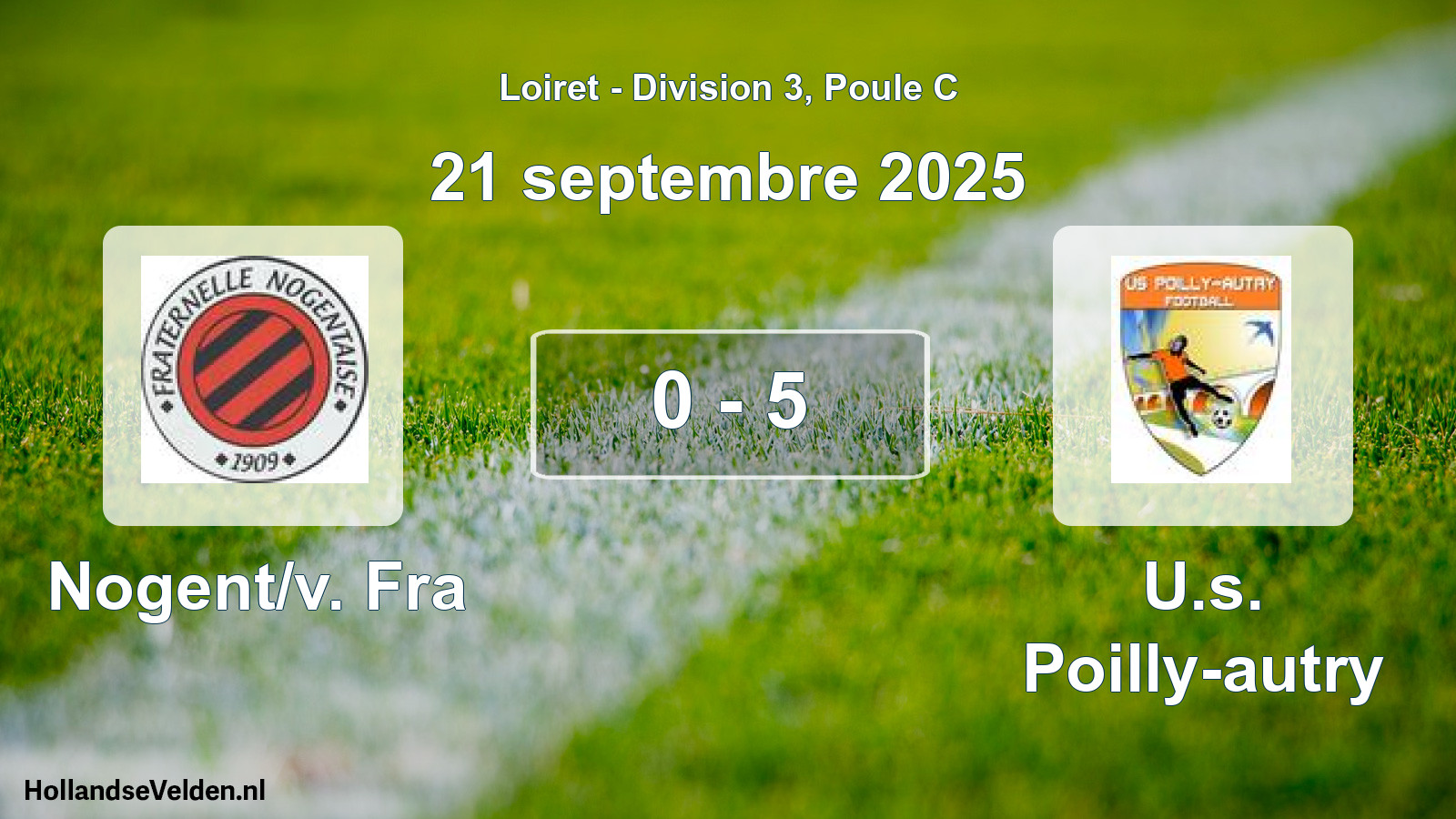 Gespeelde wedstrijd: Nogent/v. Fra - U.s. Poilly-autry 0 - 5 (21 septembre 2025)