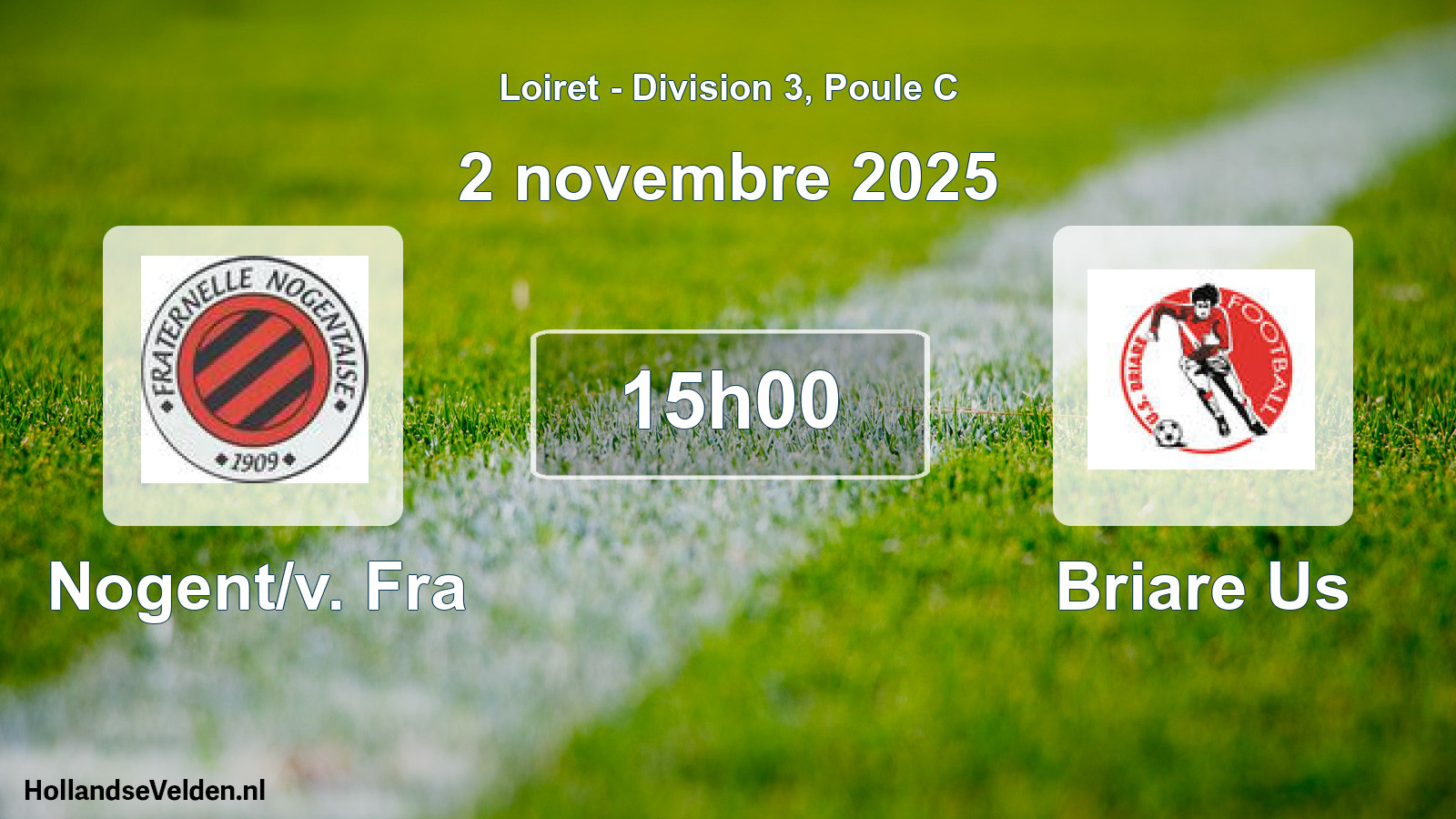 Geplande wedstrijd: Nogent/v. Fra - Briare Us (2 november 2025)