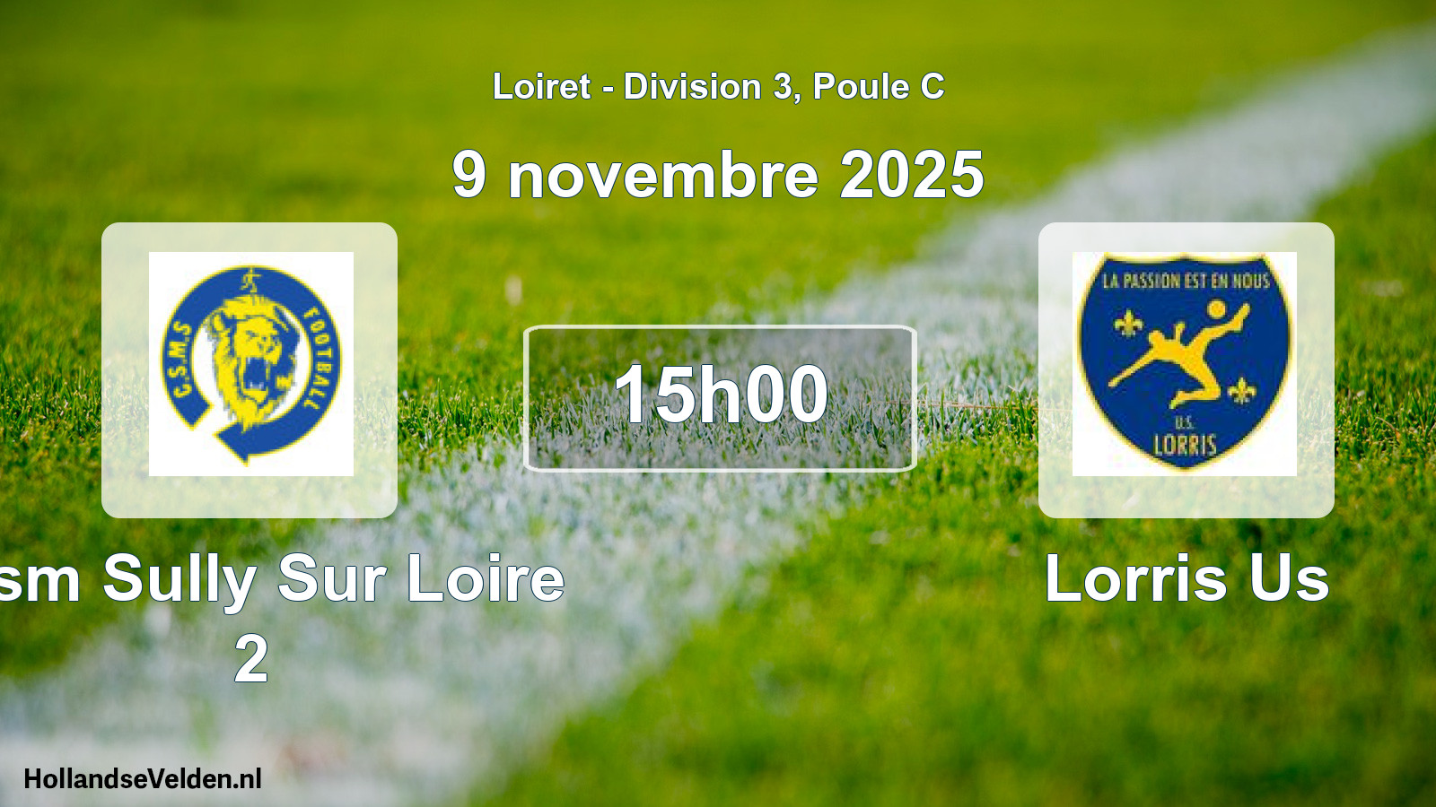 Geplande wedstrijd: Csm Sully Sur Loire 2 - Lorris Us (9 novembre 2025)