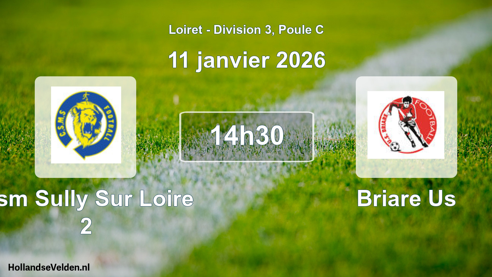 Geplande wedstrijd: Csm Sully Sur Loire 2 - Briare Us (11 janvier 2026)