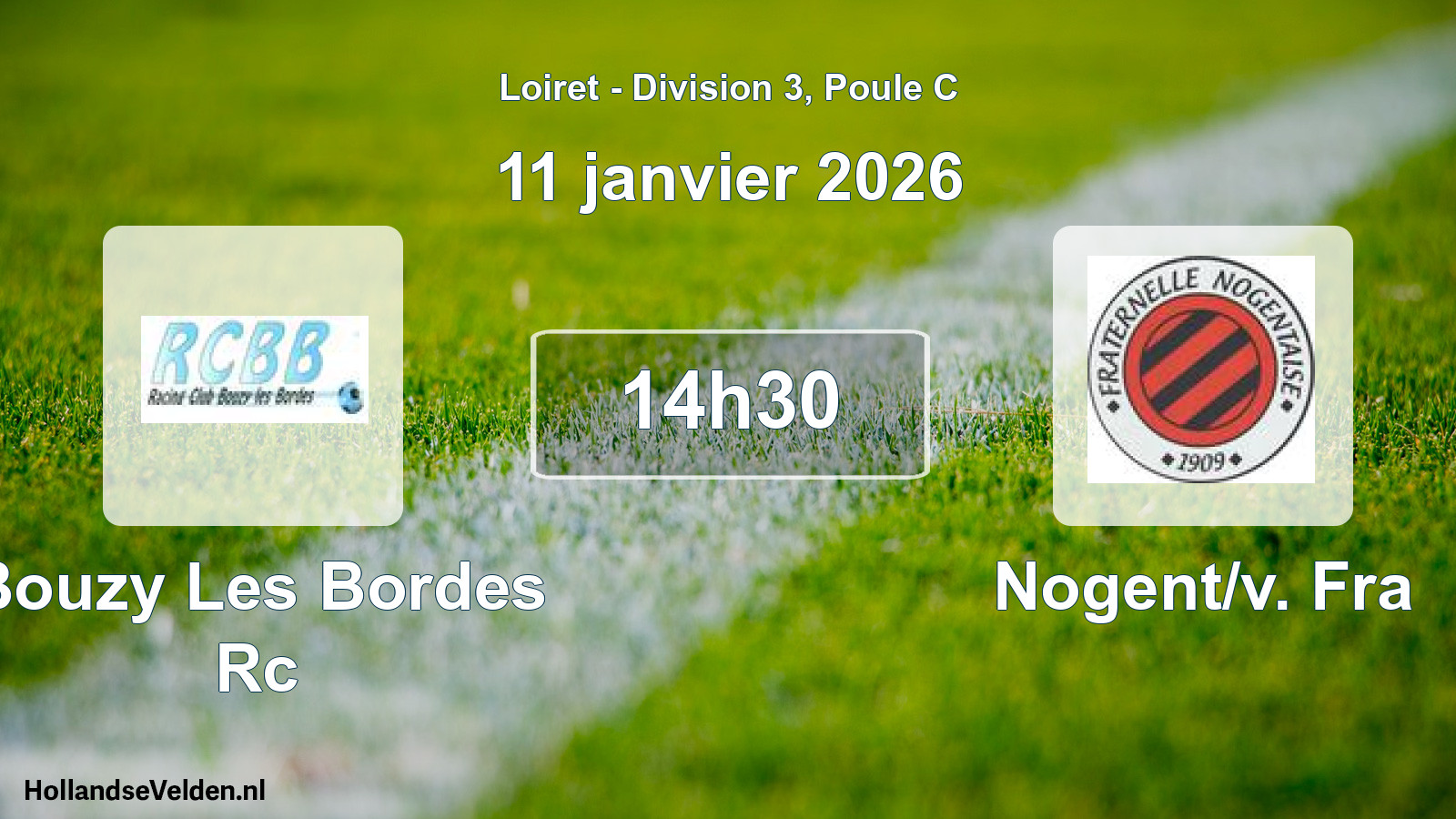 Scheduled Match: Bouzy Les Bordes Rc - Nogent/v. Fra (11 January 2026)