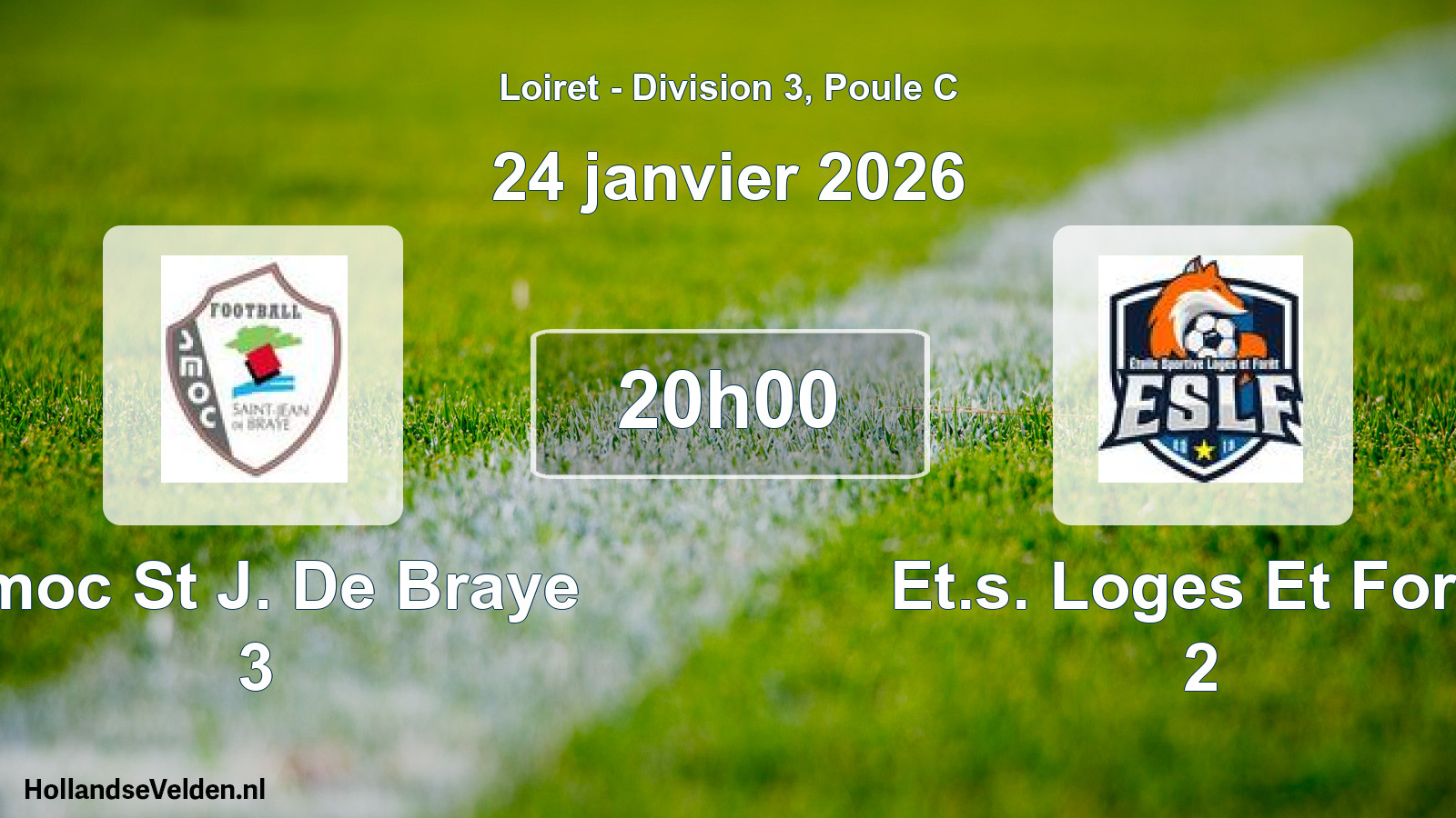 Geplande wedstrijd: Smoc St J. De Braye 3 - Et.s. Loges Et Foret 2 (24 janvier 2026)