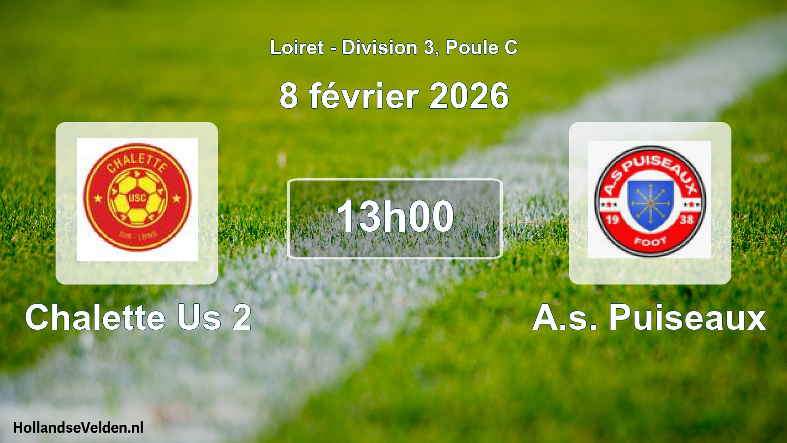 Geplande wedstrijd: Chalette Us 2 - A.s. Puiseaux (8 février 2026)