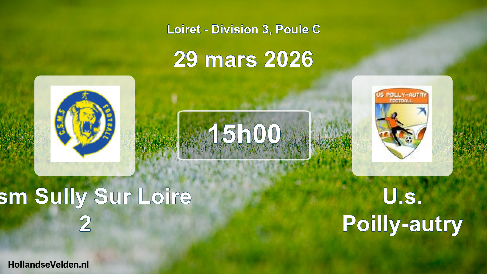 Scheduled Match: Csm Sully Sur Loire 2 - U.s. Poilly-autry (29 March 2026)