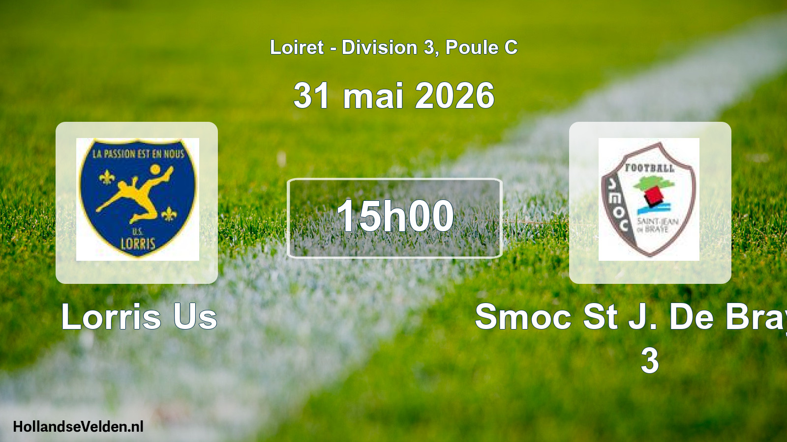 Geplande wedstrijd: Lorris Us - Smoc St J. De Braye 3 (31 mei 2026)