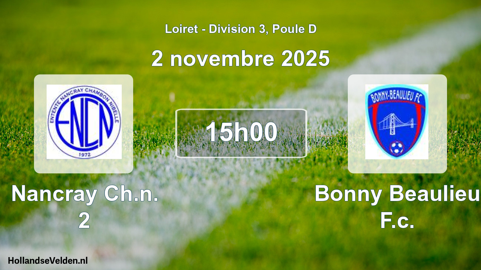 Scheduled Match: Nancray Ch.n. 2 - Bonny Beaulieu F.c. (2 November 2025)