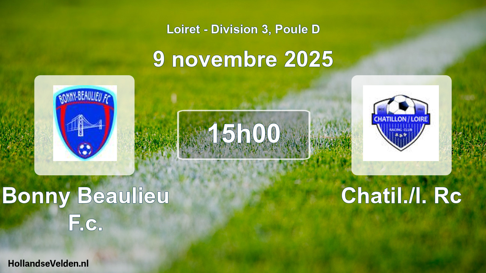Geplande wedstrijd: Bonny Beaulieu F.c. - Chatil./l. Rc (9 novembre 2025)