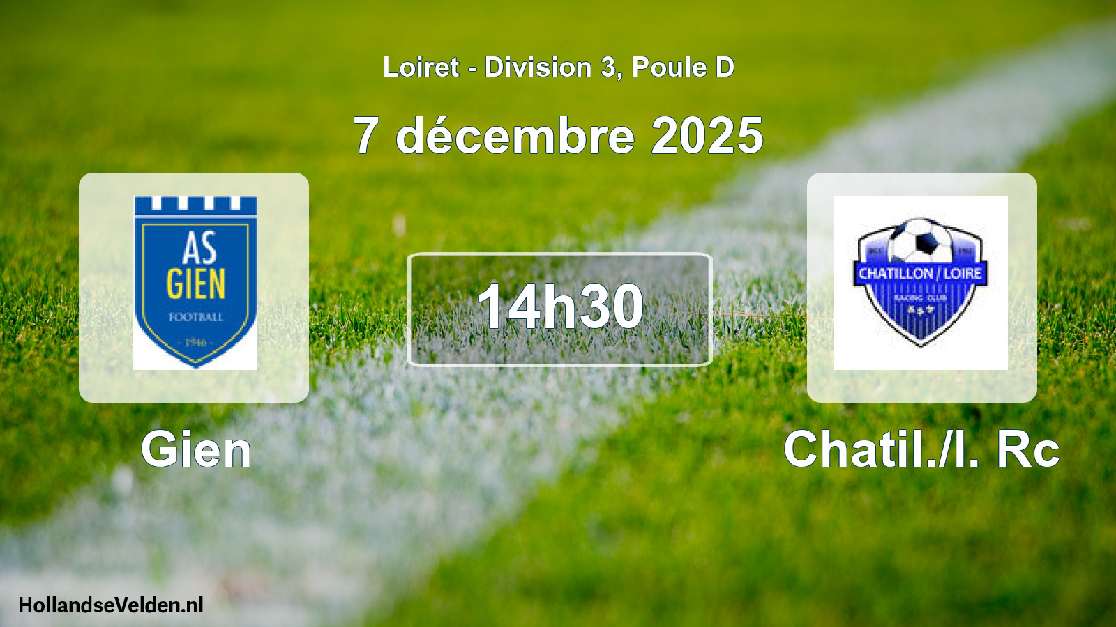 Geplande wedstrijd: Gien - Chatil./l. Rc (7 décembre 2025)