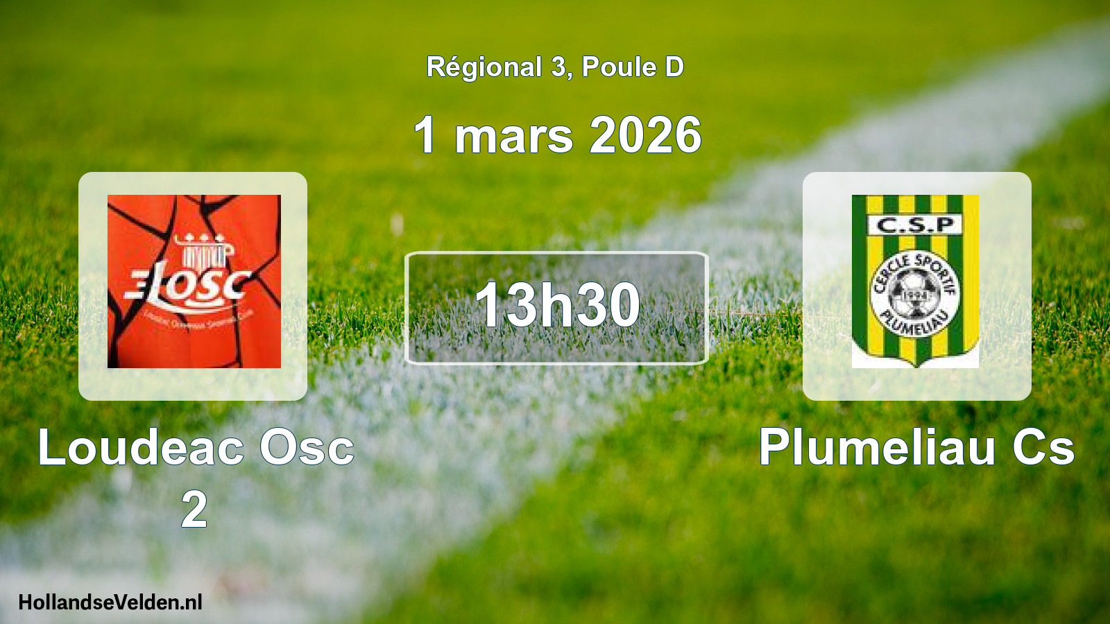 Geplande wedstrijd: Loudeac Osc 2 - Plumeliau Cs (1 mars 2026)