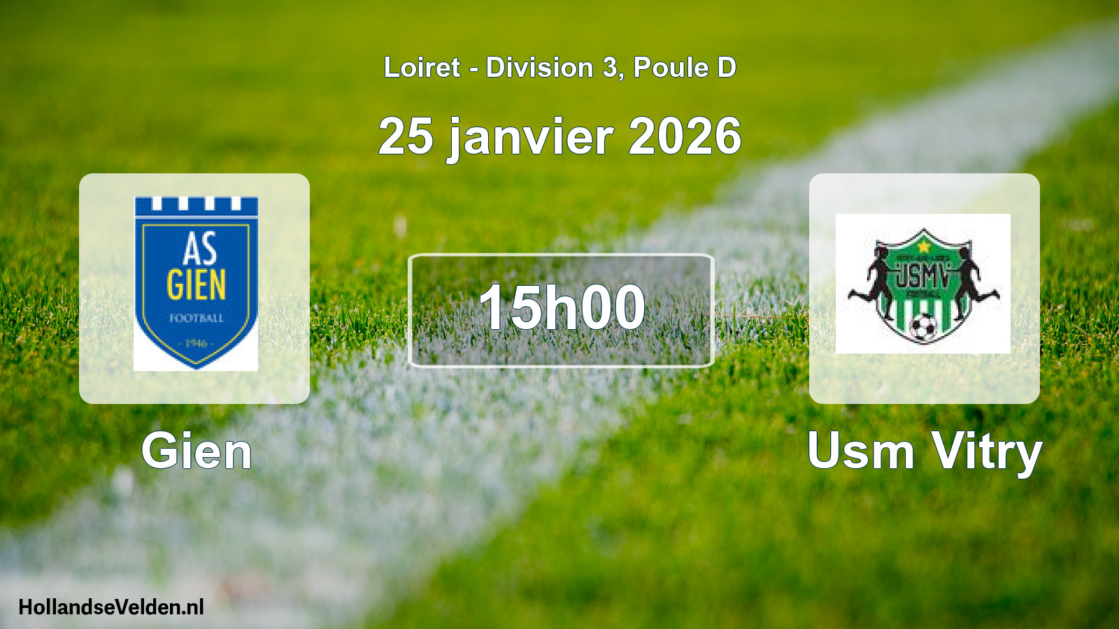Geplande wedstrijd: Gien - Usm Vitry (25 janvier 2026)