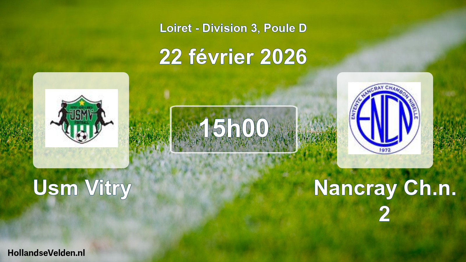 Scheduled Match: Usm Vitry - Nancray Ch.n. 2 (22 February 2026)
