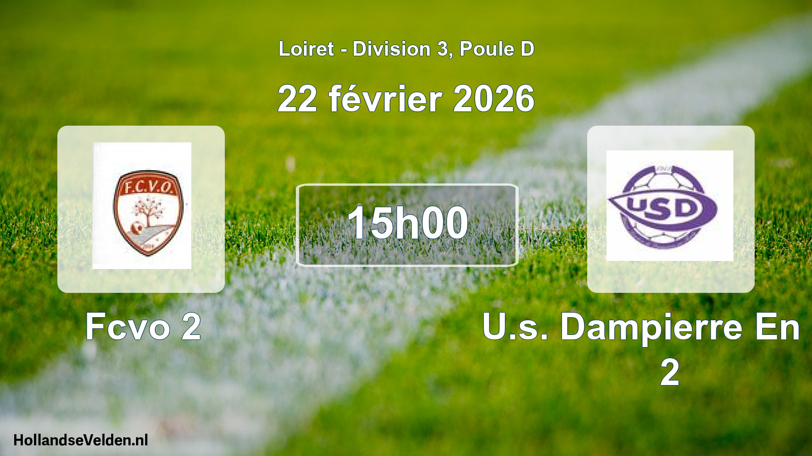 Scheduled Match: Fcvo 2 - U.s. Dampierre En Bu 2 (22 February 2026)