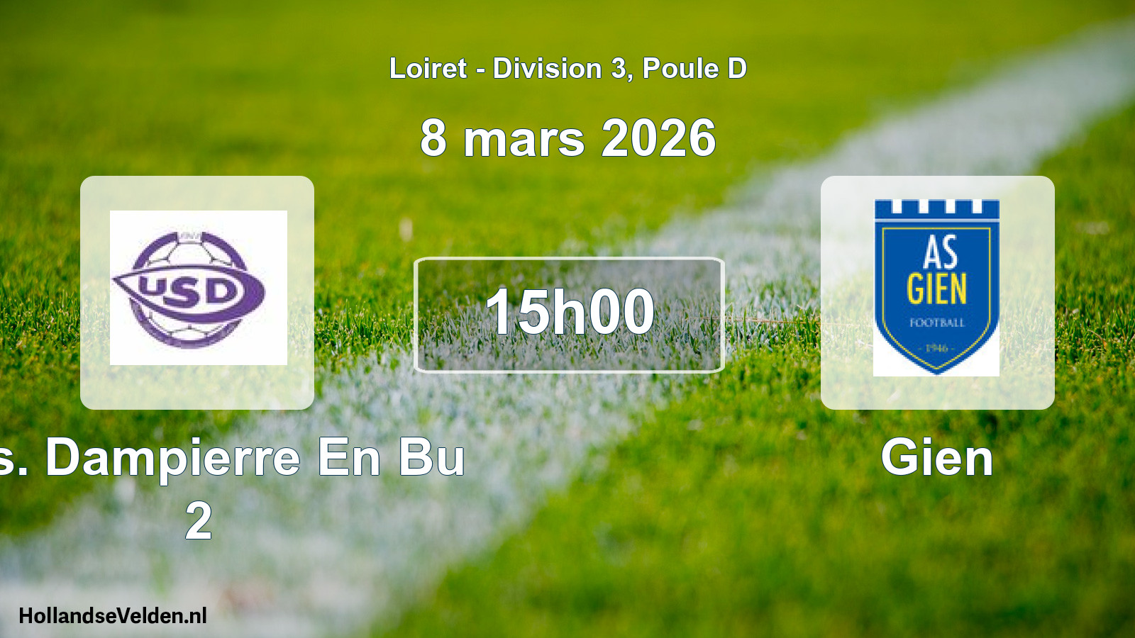 Geplande wedstrijd: U.s. Dampierre En Bu 2 - Gien (8 mars 2026)