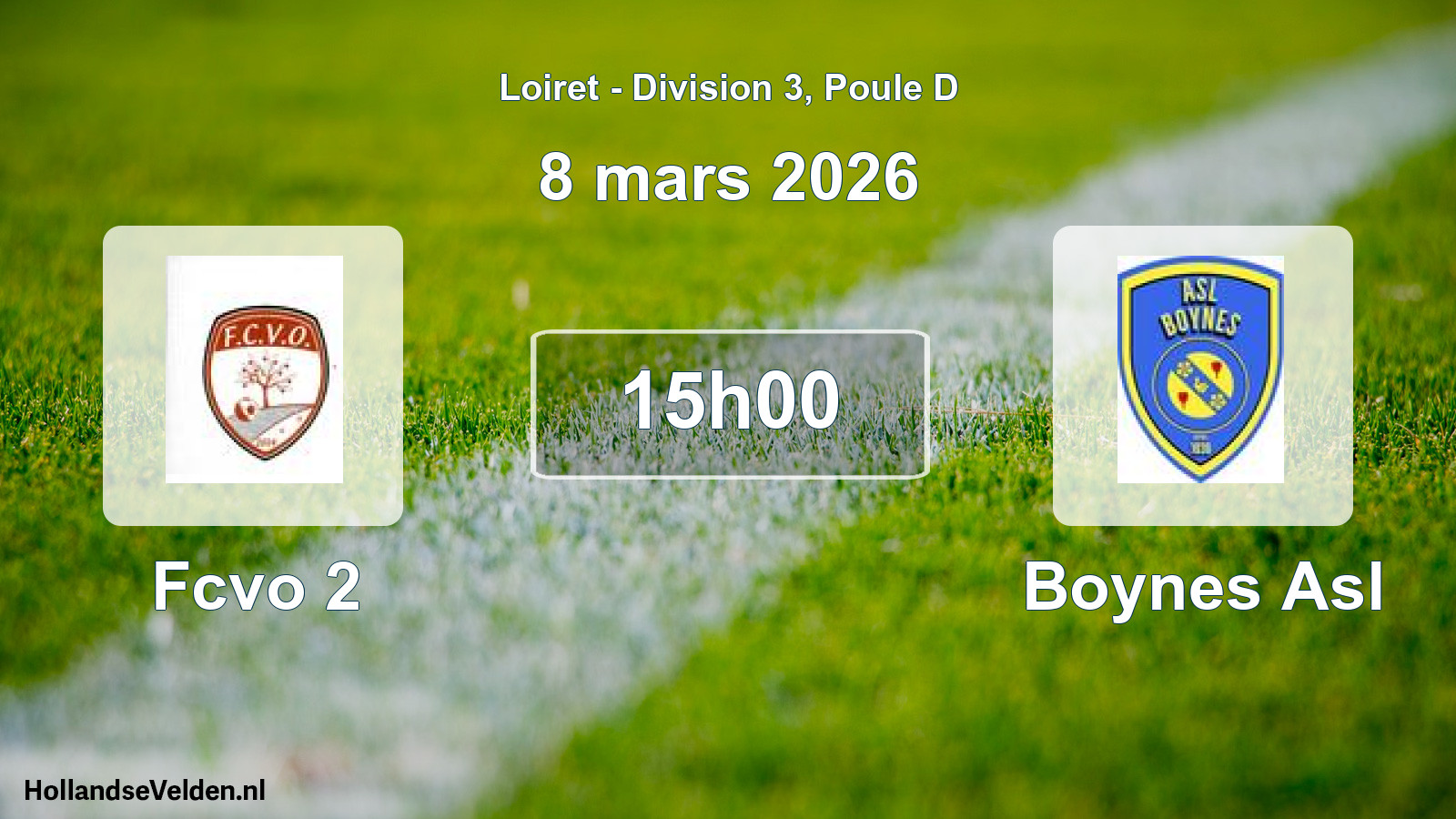 Geplande wedstrijd: Fcvo 2 - Boynes Asl (8 mars 2026)