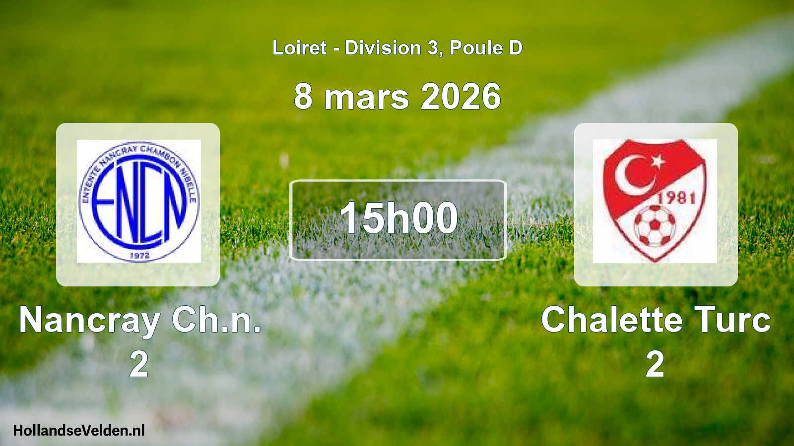 Geplande wedstrijd: Nancray Ch.n. 2 - Chalette Turc 2 (8 mars 2026)
